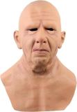 Realistic Old Man Mask Bald Man Humen Face Masks Review halloween latex masks