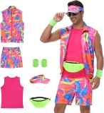 80s Men Workout Costume,90s Outfit Clothing for Adults, Review halloween costumes for men